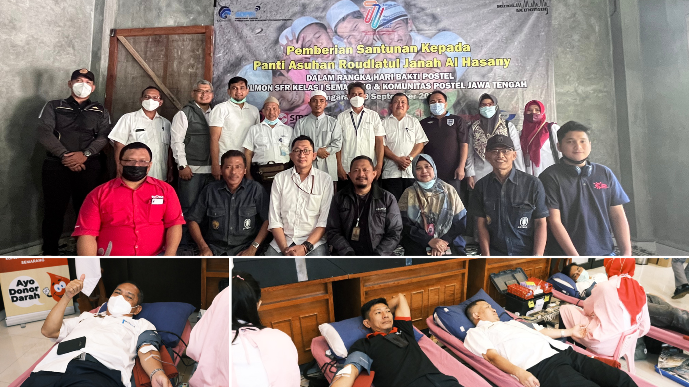 Rayakan Hari Bhakti Postel ke-77, Balmon Semarang Selenggarakan Donor Darah dan Santunan Anak Yatim